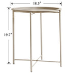 Tables de plateau TV rondes pliantes, petite table d'appoint ronde en acier, aucun assemblage requis - 47 x 47 x 50 cm