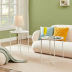 Tables de plateau TV rondes pliantes, petite table d'appoint ronde en acier, aucun assemblage requis - 47 x 47 x 50 cm