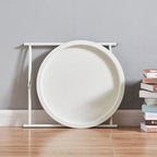 Tables de plateau TV rondes pliantes, petite table d'appoint ronde en acier, aucun assemblage requis - 47 x 47 x 50 cm