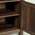 Table d'appoint de canapé, table de chevet avec étagère de rangement, en noyer, pour porte de grange