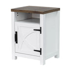 Table d'appoint de canapé, table de chevet avec étagère de rangement, en noyer, pour porte de grange