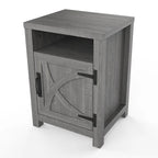 Table d'appoint de canapé, table de chevet avec étagère de rangement, en noyer, pour porte de grange