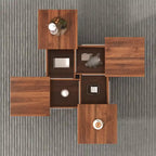 Table basse carrée en marbre (placage) de 39,4 po avec rangement supérieur coulissant
