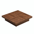 Table basse carrée en marbre (placage) de 39,4 po avec rangement supérieur coulissant