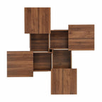 Table basse carrée en marbre (placage) de 39,4 po avec rangement supérieur coulissant