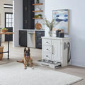 Mangeoire pour animaux de compagnie style ferme moderne avec rangement, tiroirs coulissants - 2 options de finition