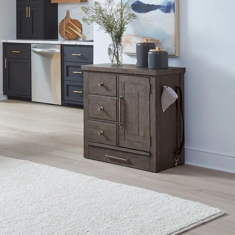 Mangeoire pour animaux de compagnie style ferme moderne avec rangement, tiroirs coulissants - 2 options de finition