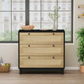 30.313-Commode de rangement à tiroirs tressés en corde, pour chambre à coucher, salon, salle à manger, couloirs, noir