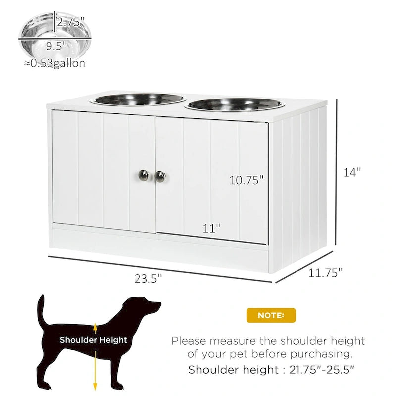 Gamelles surélevées pour grand chien, meuble de rangement avec grande capacité de 44 L, support de gamelle surélevé pour chien, station d'alimentation pour animaux de compagnie
