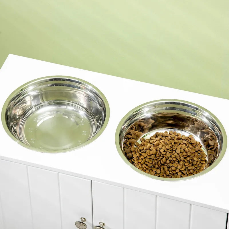 Gamelles surélevées pour grand chien, meuble de rangement avec grande capacité de 44 L, support de gamelle surélevé pour chien, station d'alimentation pour animaux de compagnie