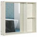 Armoire de toilette avec miroir 31,5 x 25,5, étagère de rangement, blanche