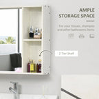 Armoire de toilette avec miroir 31,5 x 25,5, étagère de rangement, blanche