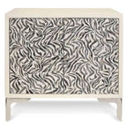 Serpentine Cabinet - Bone Mosaic Doors - Ivory, Grey Finish
