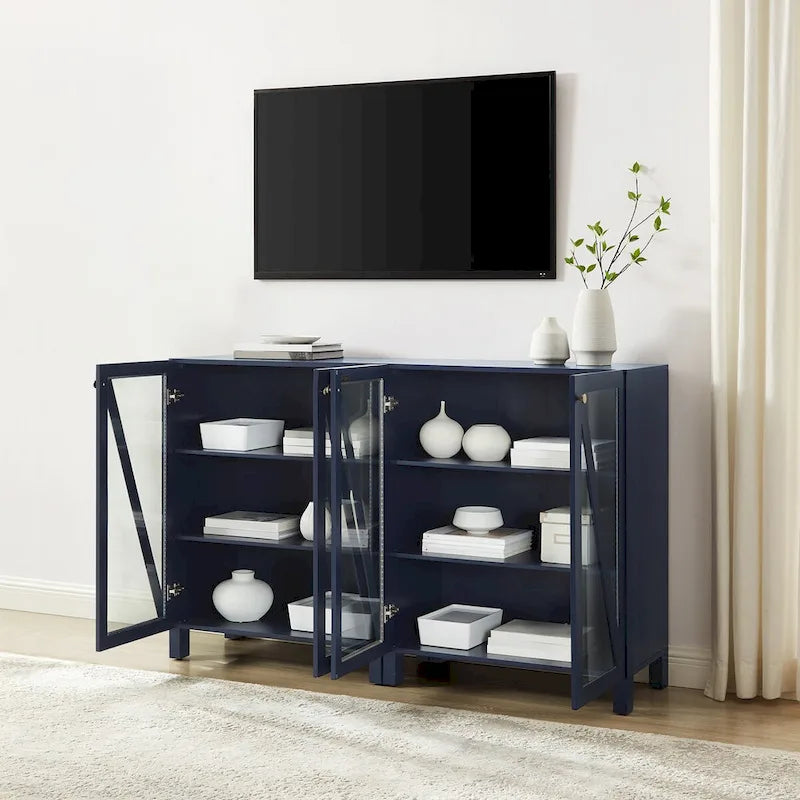 Ensemble de 2 meubles de rangement multimédia Crosley Cassai