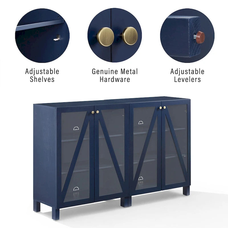 Ensemble de 2 meubles de rangement multimédia Crosley Cassai