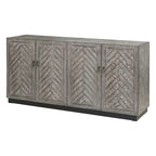 Console 4 portes géométrique gris rustique