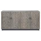 Console 4 portes géométrique gris rustique