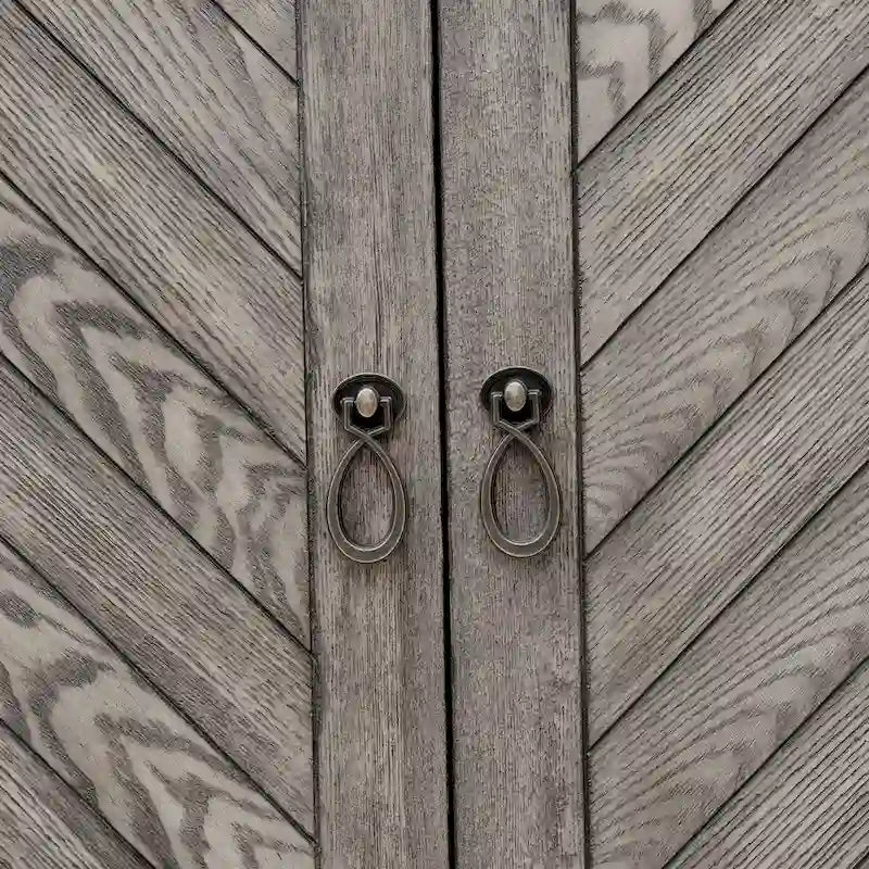 Console 4 portes géométrique gris rustique