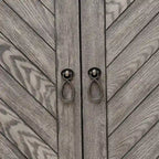 Console 4 portes géométrique gris rustique