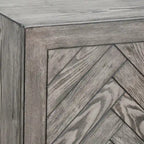 Console 4 portes géométrique gris rustique