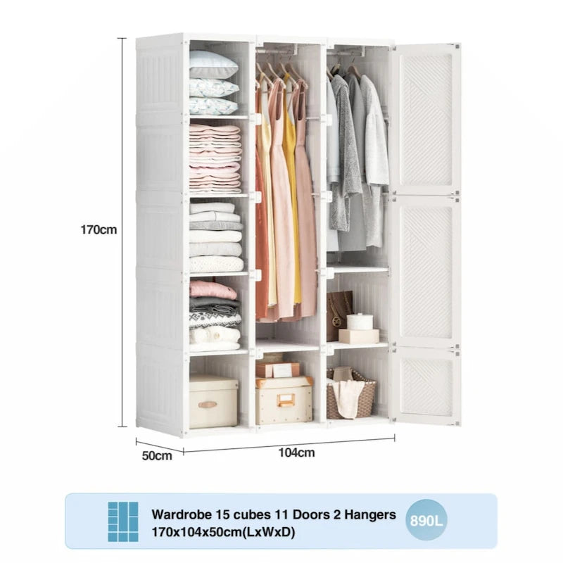 Penderies portables pour chambre à coucher, Organisateur de rangement, Commode à vêtements, Organisateur de rangement pour placard