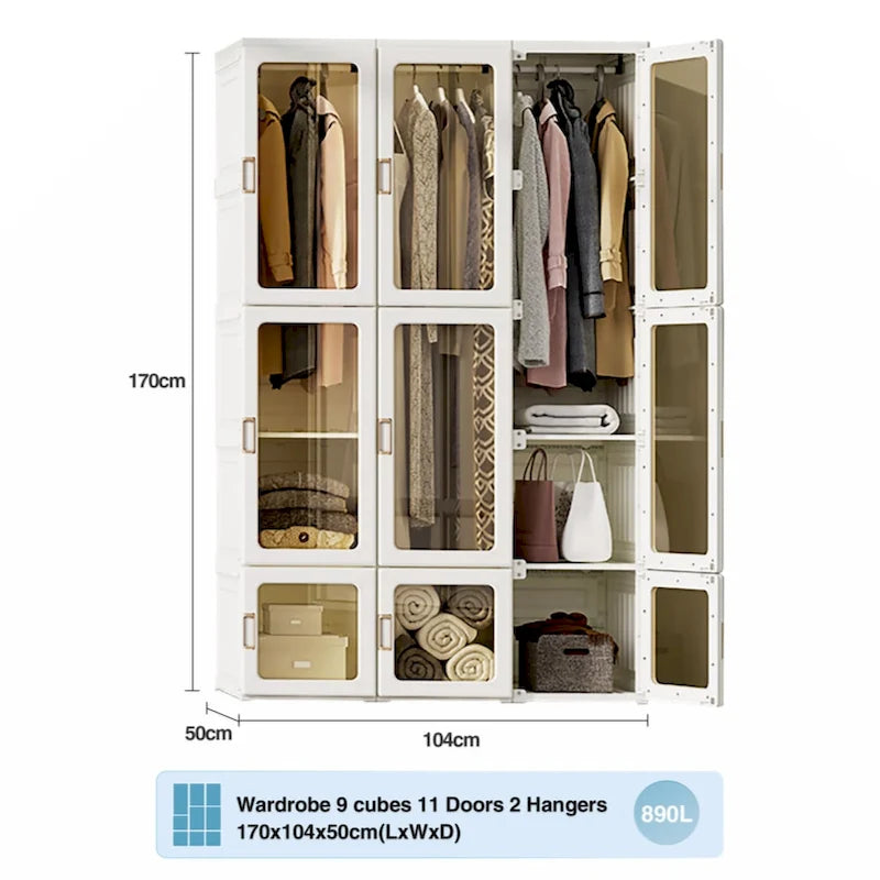 Penderies portables pour chambre à coucher, Organisateur de rangement, Commode à vêtements, Organisateur de rangement pour placard