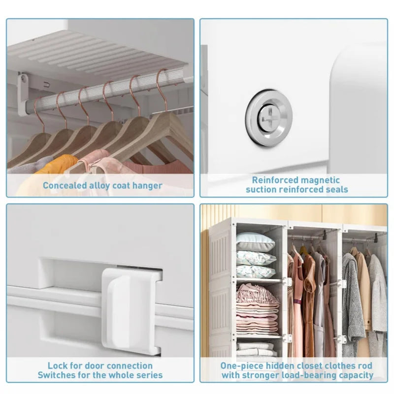 Penderies portables pour chambre à coucher, Organisateur de rangement, Commode à vêtements, Organisateur de rangement pour placard