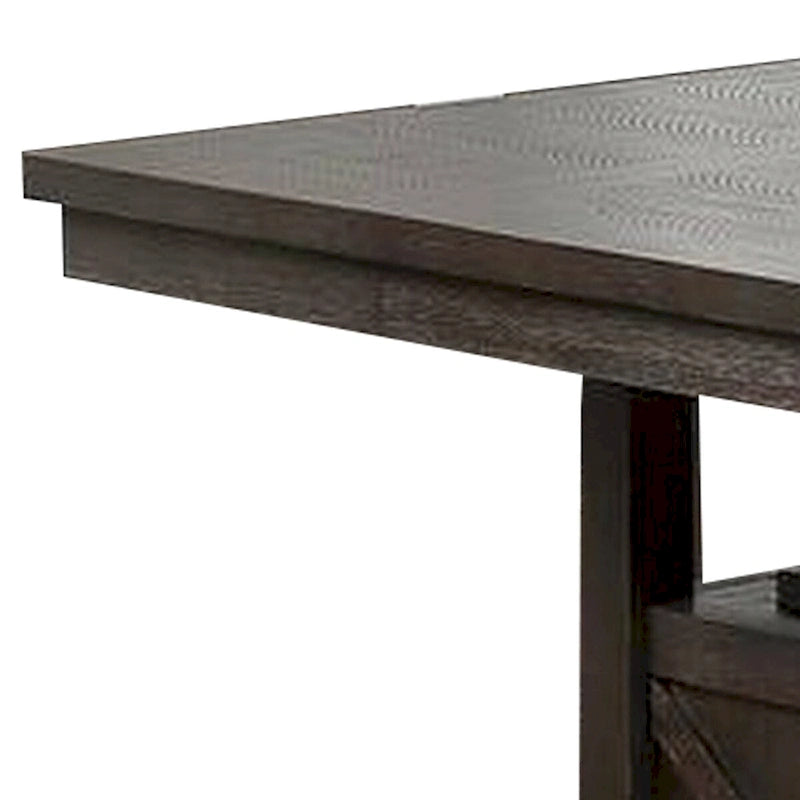 Table de comptoir en bois avec armoire et rallonge papillon, grise