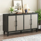 Meuble de style "Luxe Léger" avec quatre portes en lin, convient pour le salon, le bureau, l'entrée.