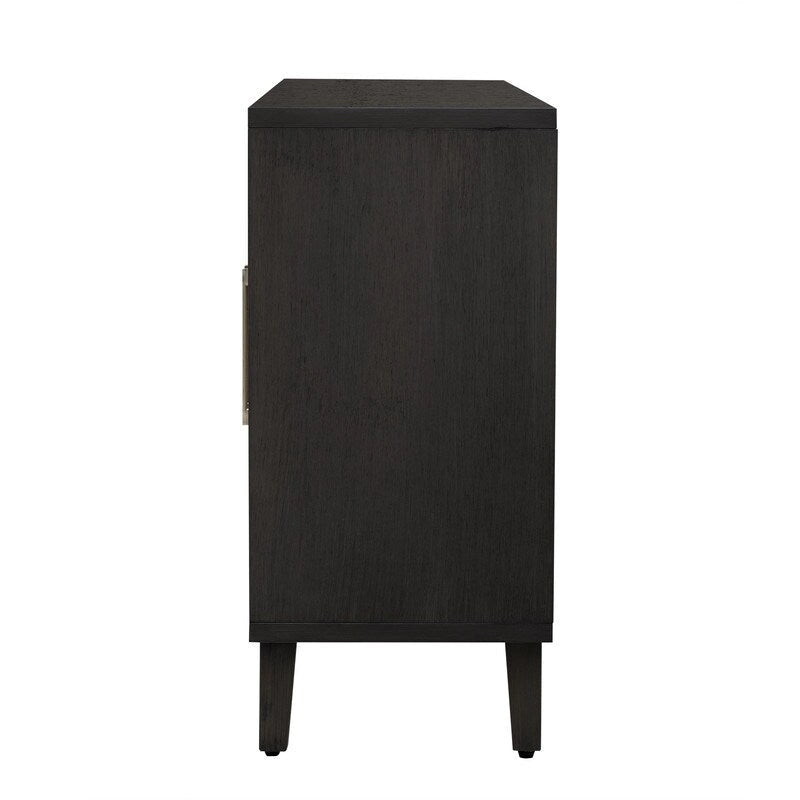 Meuble de style "Luxe Léger" avec quatre portes en lin, convient pour le salon, le bureau, l'entrée.