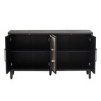 Meuble de style "Luxe Léger" avec quatre portes en lin, convient pour le salon, le bureau, l'entrée.