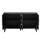 Meuble de style "Luxe Léger" avec quatre portes en lin, convient pour le salon, le bureau, l'entrée.