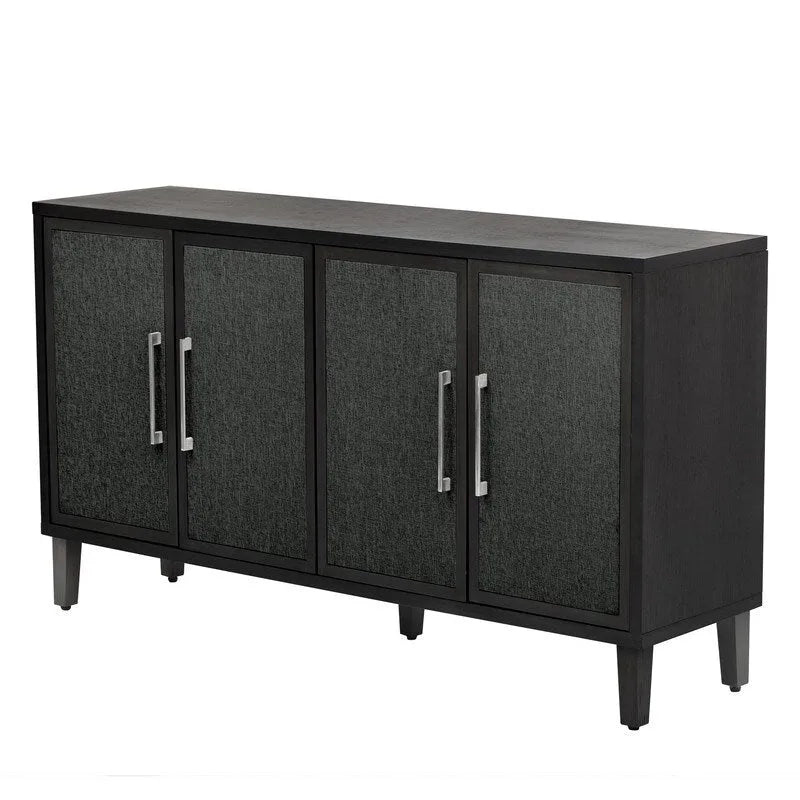 Meuble de style "Luxe Léger" avec quatre portes en lin, convient pour le salon, le bureau, l'entrée.