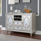 Meuble de rangement polyvalent Koie Glam Silver 8 bouteilles par Furniture of America