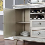 Meuble de rangement polyvalent Koie Glam Silver 8 bouteilles par Furniture of America