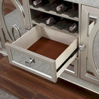 Meuble de rangement polyvalent Koie Glam Silver 8 bouteilles par Furniture of America
