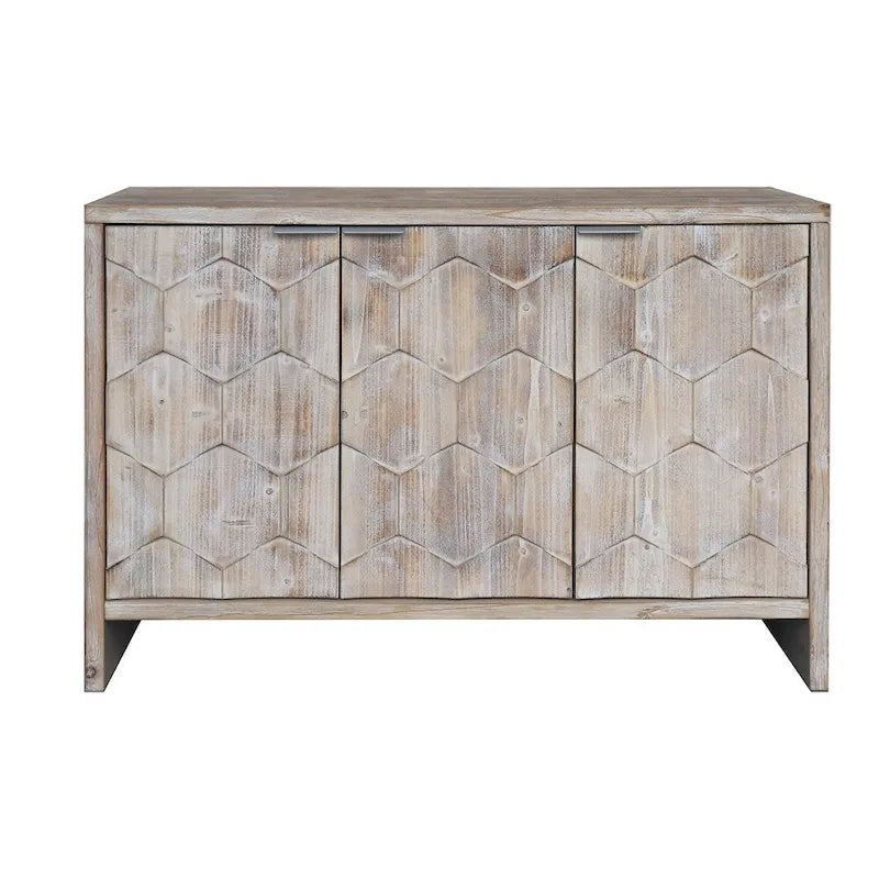 Meuble d'appoint style ferme, buffet en bois à 3 portes