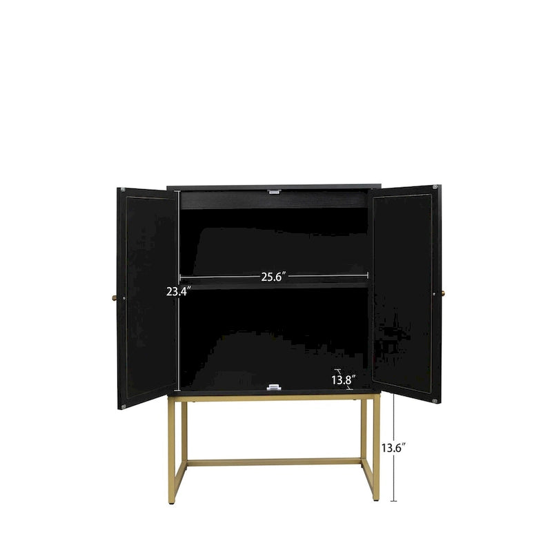 Armoire haute 2 portes, Rotin naturel Armoire haute 2 portes, Étagère intégrée réglable, Armoire autoportante