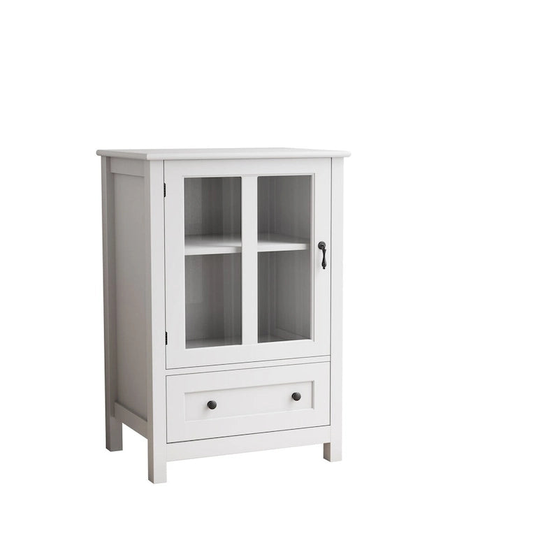 Bahut de rangement avec portes vitrées simples et poignée cloche unique