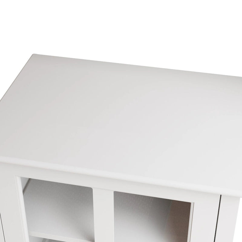 Bahut de rangement avec portes vitrées simples et poignée cloche unique