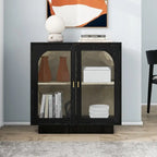 2 Storage Cabinet with Glass Door for Living Room, Dining Room, Study