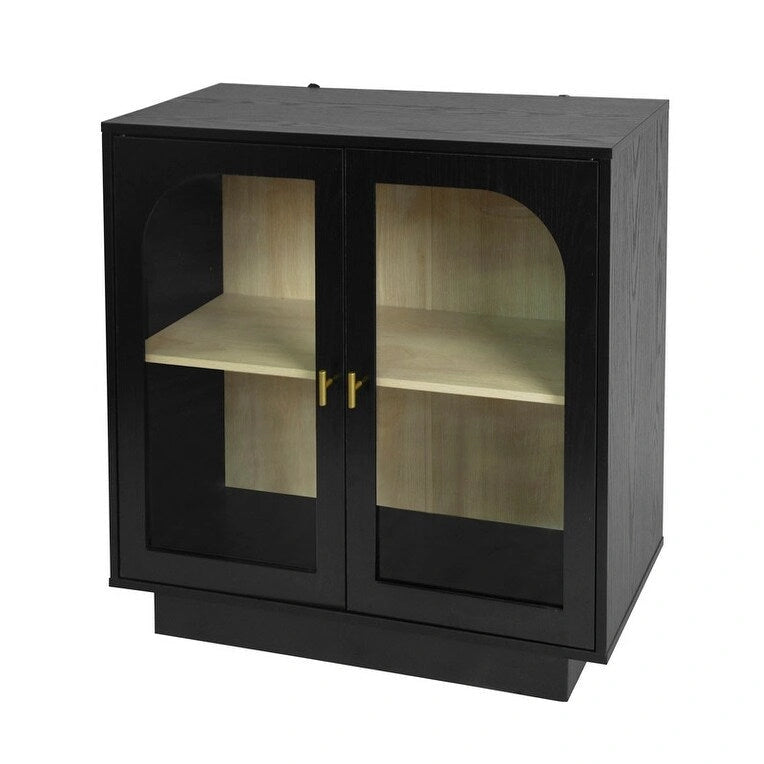 2 meubles de rangement avec portes vitrées pour le salon, la salle à manger, le bureau