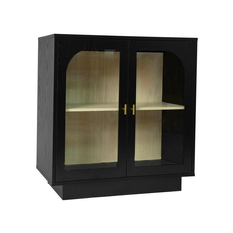 2 meubles de rangement avec portes vitrées pour le salon, la salle à manger, le bureau