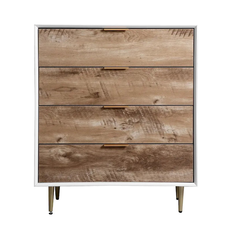 Commode haute en bois à 4 tiroirs