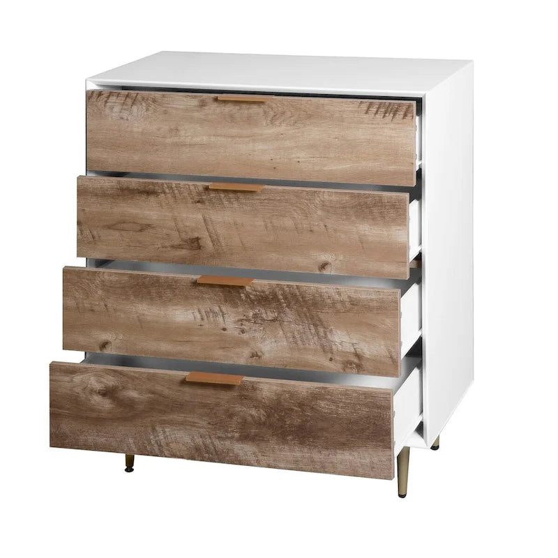 Commode haute en bois à 4 tiroirs