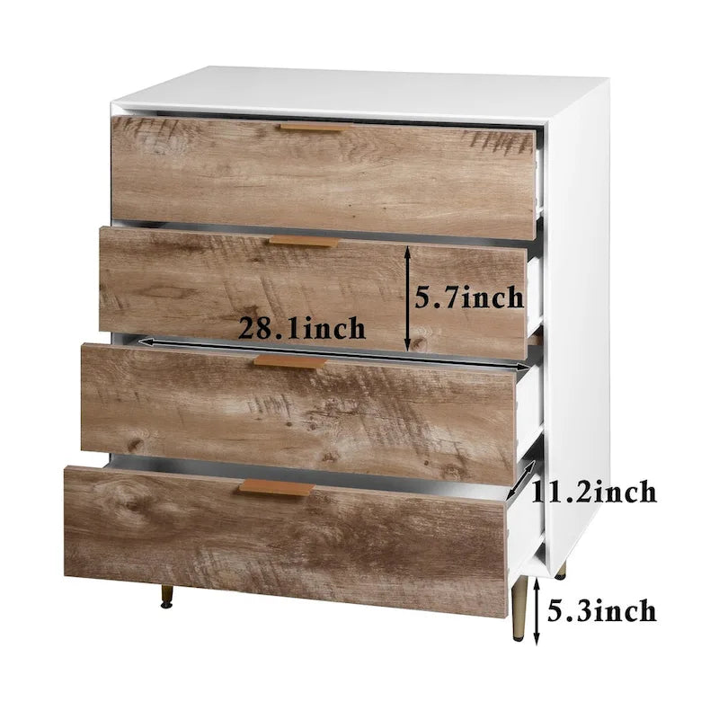 Commode haute en bois à 4 tiroirs