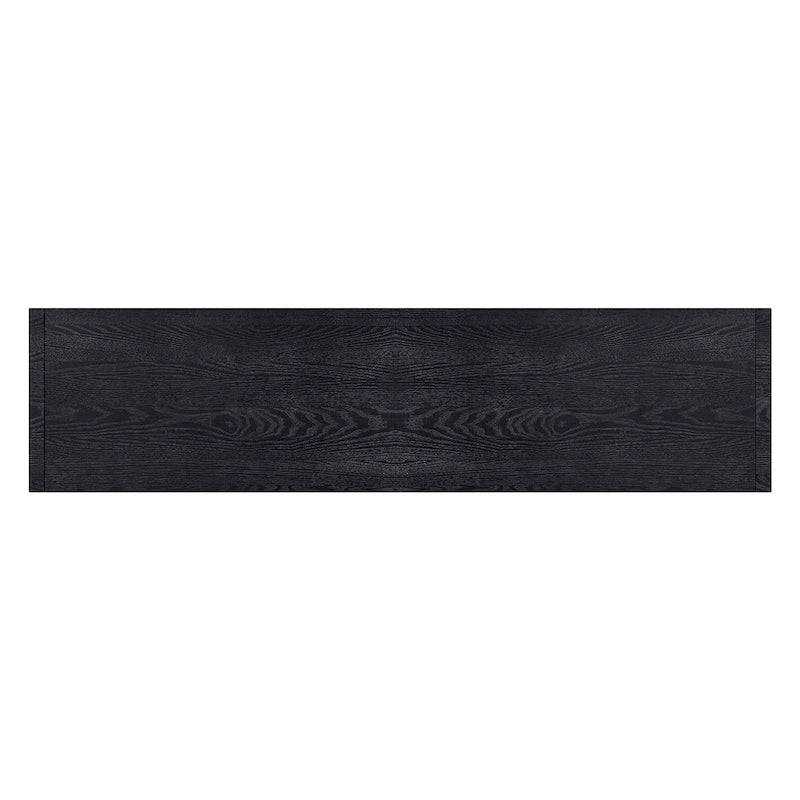 Caractéristiques distinctives d'un buffet à quatre portes avec placage de frêne, idéal pour le couloir, l'entrée ou le salon.