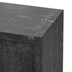 Caractéristiques distinctives d'un buffet à quatre portes avec placage de frêne, idéal pour le couloir, l'entrée ou le salon.