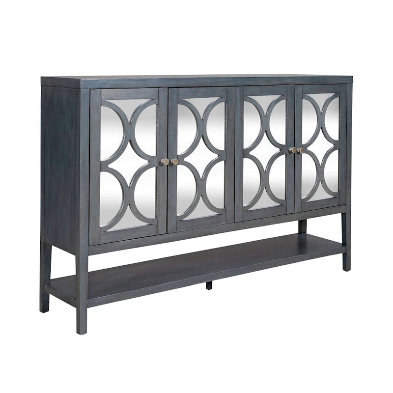 Meuble d'appoint quatre portes Cercle Vue Bleu Crépuscule