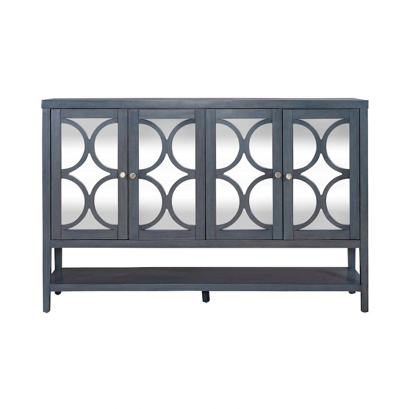 Meuble d'appoint quatre portes Cercle Vue Bleu Crépuscule
